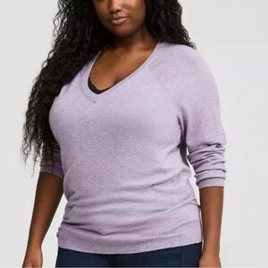 NWT- Torrid Lavender V-Neck Sweater- Size Large (0 or US 12)